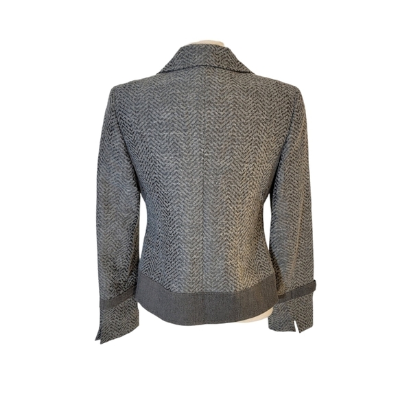 Juliana Collezione Grey Chevron Zip Up Blazer - Picture 6 of 9